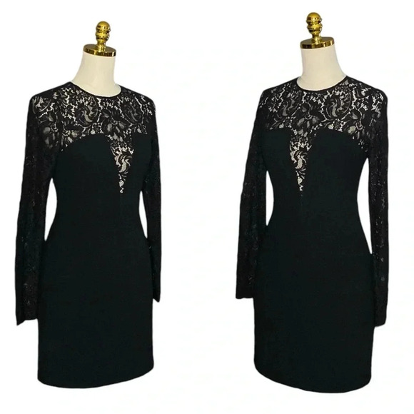 ARITZIA BABATON |  Masaki Black Lace Bastier Bodycon Mini Dress Size 4 - Picture 5 of 11